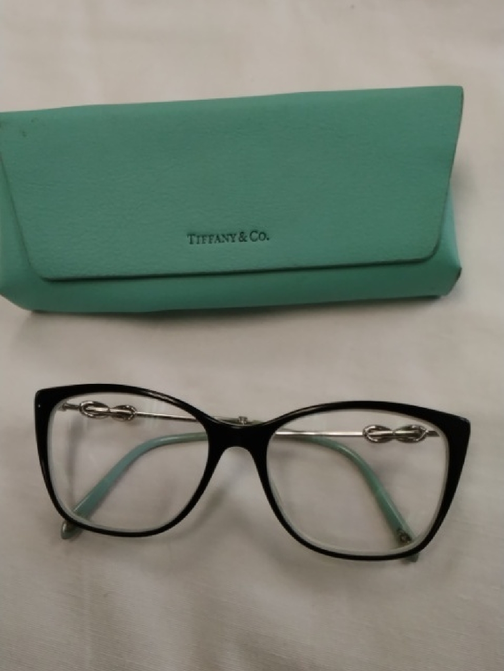 Tiffany & Co. Black Cat-Eye Rx Glasses with Tiffany Blue Case
